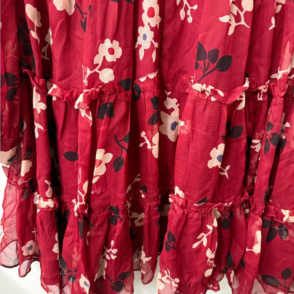 Kate Spade Size 8 Red Dress with Subtle Off White Accents - Picture 4 of 8